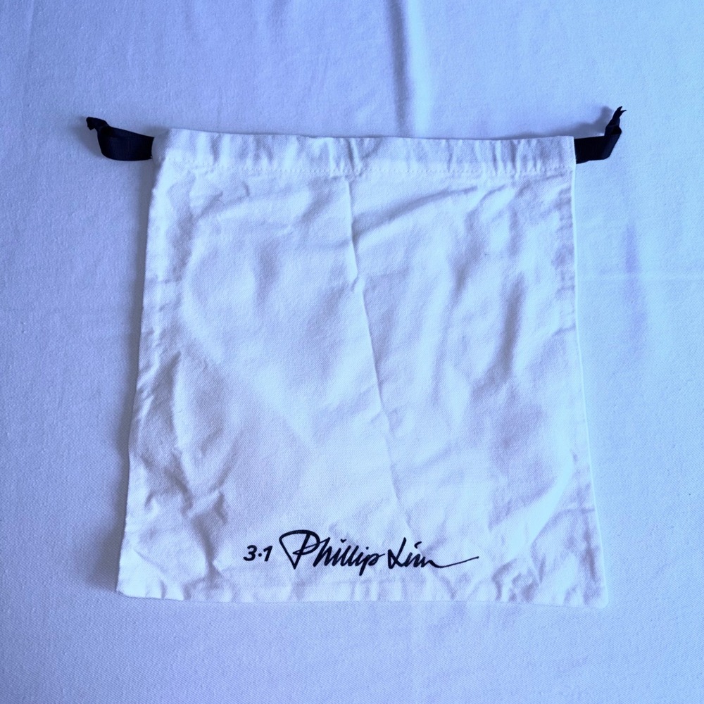 3.1 Phillip Lim Dust Bag White Good Logo Drawstring Cotton Canvas Storage